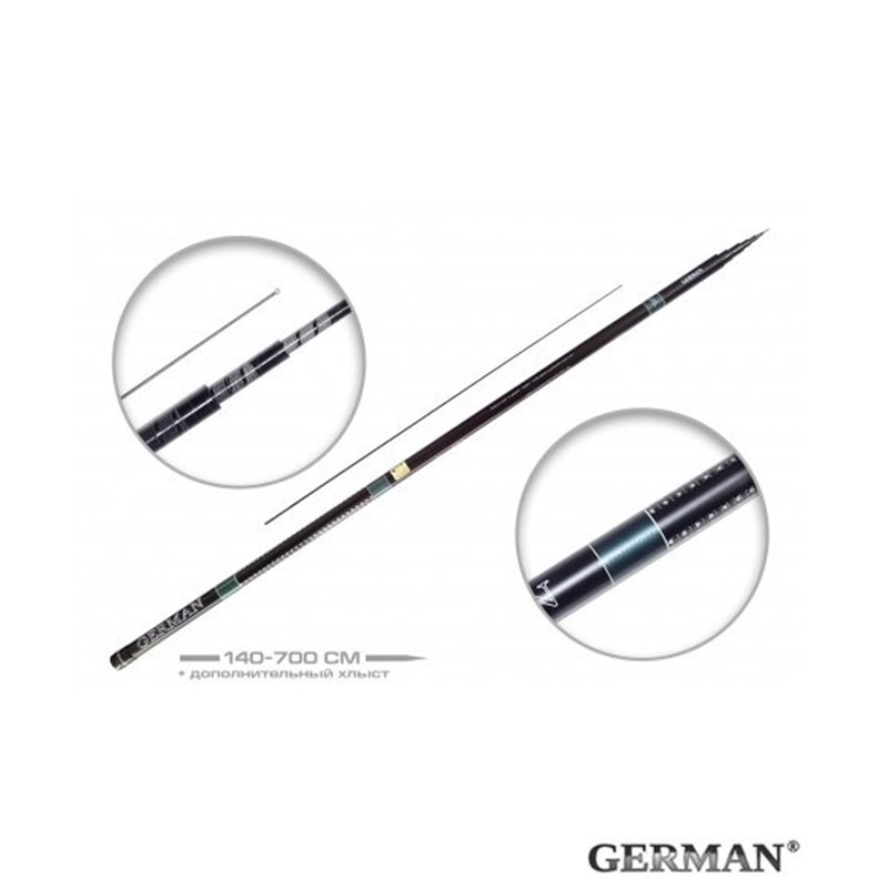 Удилище без колец German Pole 'Superstick' IM6 / 7 м